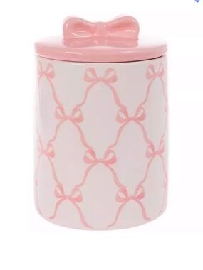 🆕- Pink Bow Coquette Ceramic Canister